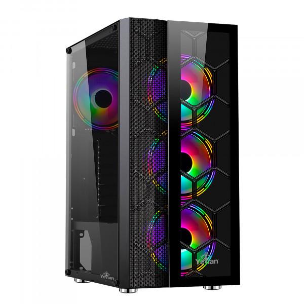 Gabinete Gamer Yeyian Rapture 2500 Atx Ventada Negro Rgb Ych-7S3V-01Bk