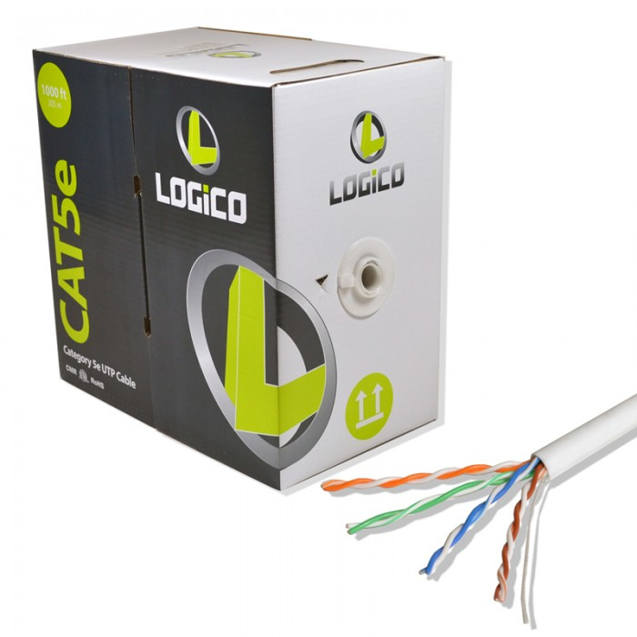 Cable Utp Logico Cat5E Color Blanco Pvc 305Mts