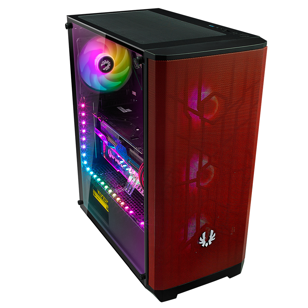Gabinete Gamer Bitfenix Nova Mesh Se Tg Atx Con Ventana Rgb Negro/Rojo