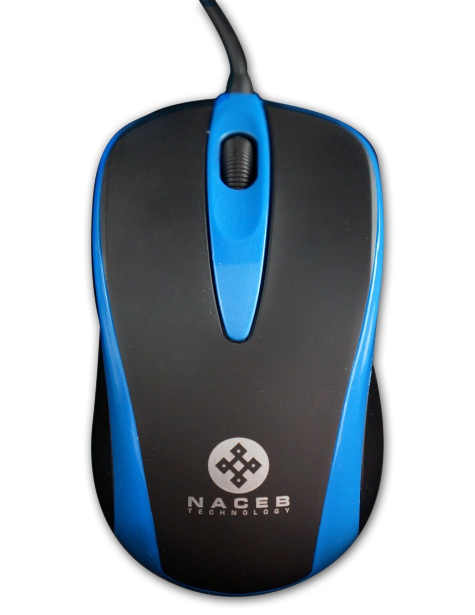 Mouse Alámbrico Naceb Technology, Color Azul, Usb, Óptico