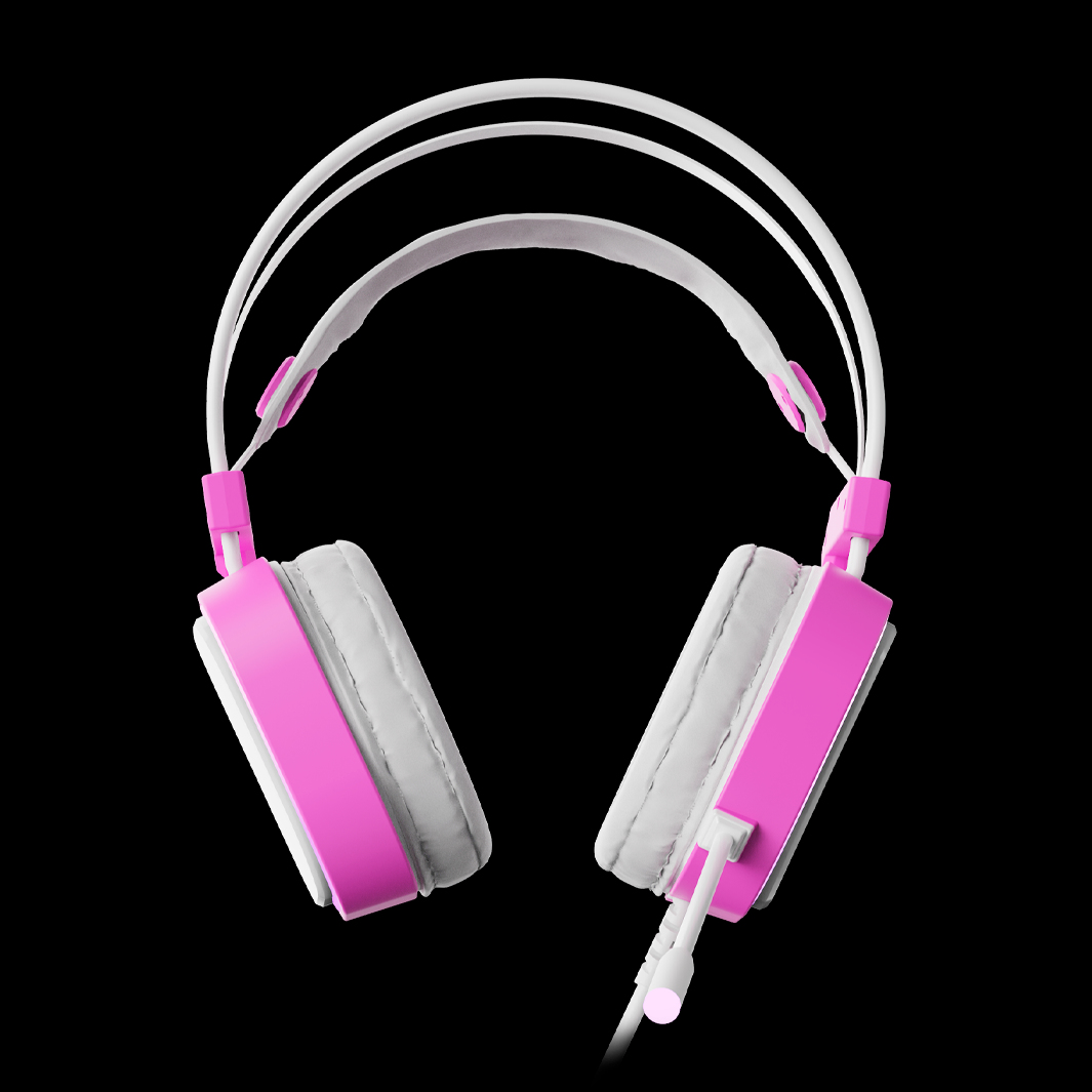 Diadema Gamer Gemini White Edition Led Violeta 3.5Mm Vg-Hp694-Wht