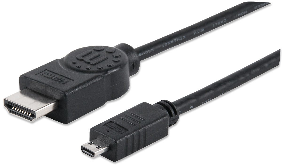 Cable Video Hdmi Manhattan M-Micro 2M + Ethernet (324427)
