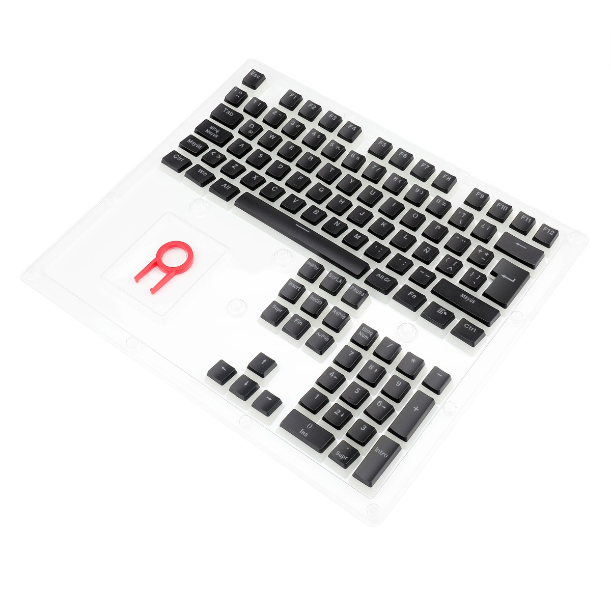 Juego De 105 Kerycaps Para Teclados Mecanicos Redragon Scarab A130 Negro Español A130B-Sp