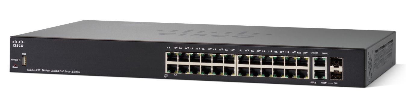 Switch Cisco Sg250-26P-K9-Na 26-Port Gigabit Poe 195W