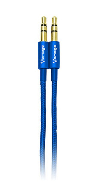 Cable Auxiliar Vorago  Cab-115 Azul Metalico 3.5Mm A 3.5 Mm Bolsa