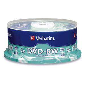 Paquete 30 Discos Verbatim Dvdrw 4.7Gb 120Min 2X Spindle Vb95179