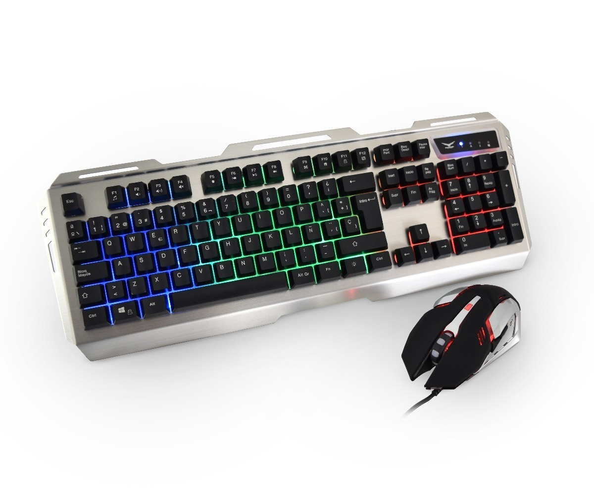 Kit Teclado Y Mouse Gamer Naceb Cyborg Metalico Iluminado Na-0911