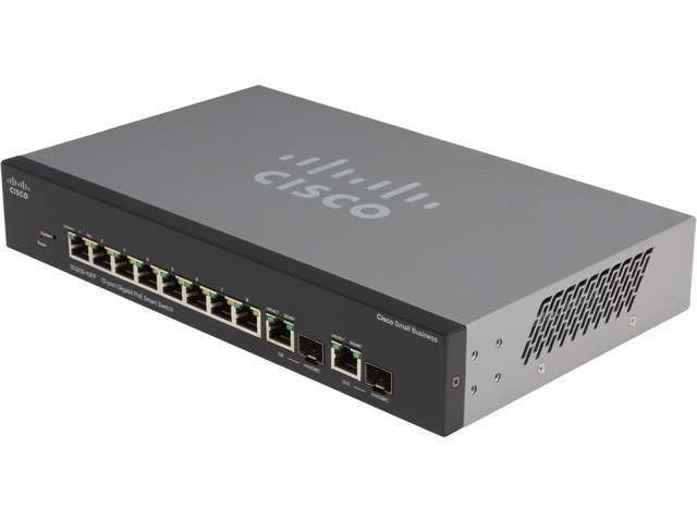 Switch Cisco Gigabit Sg200-10Fp Poe 8 Ptos+2 Sfp 20 Gbit/S Gestionado