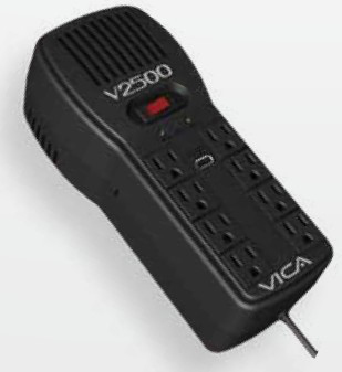 Regulador Vica V2500 8 Contactos Negro