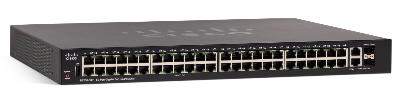 Switch Cisco Sg250-50P-K9-Na 48 Puertos Gigabit Poe +2 Combo