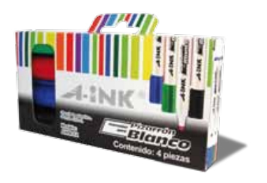 Marcador A-Ink P/Pizarron 4 Colores Articulos Escolar Y Oficina