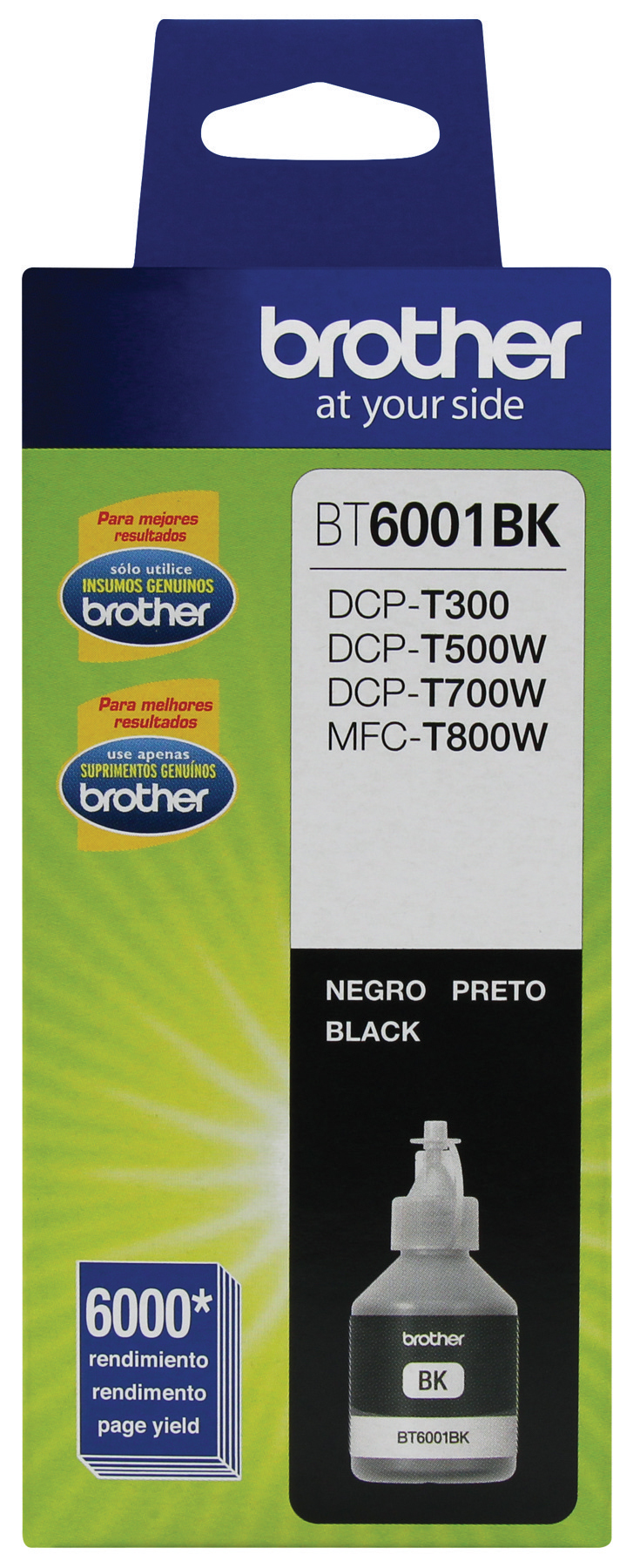 Botella De Tinta Brother Bt6001Bk Negro 6 000 Paginas