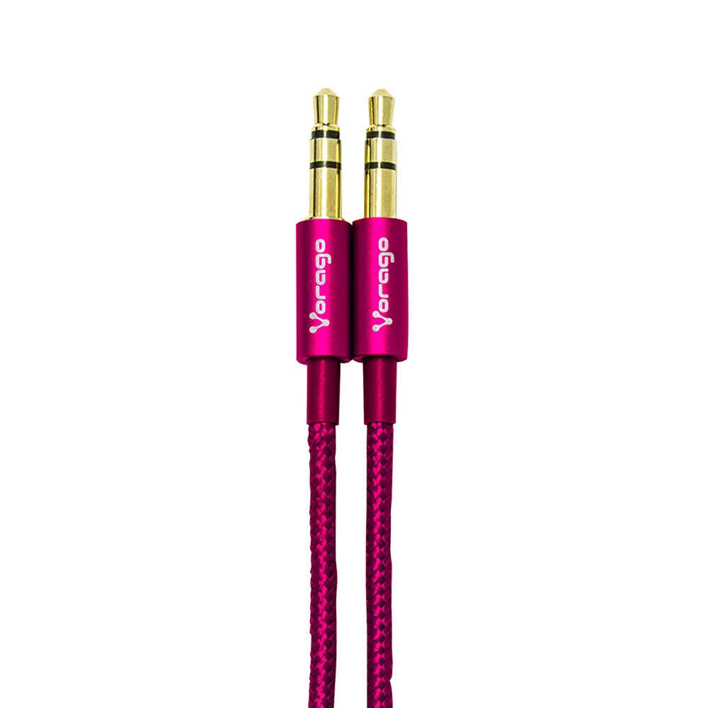 Cable Auxiliar Vorago Cab-108 3.5 Mm Redondo Metalico Rosa