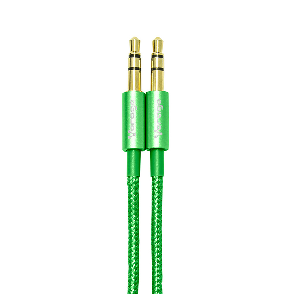 Cable Auxiliar Vorago Cab-108 3.5 Mm Redondo Metalico Verde