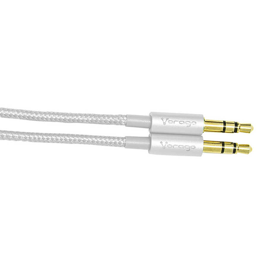 Cable De Audio Vorago Cab-108 3.5 Mm Metalico Blanco Blister