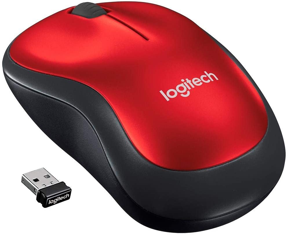 Mouse Logitech M185 Rojo Inalambrico Usb (910-003635)