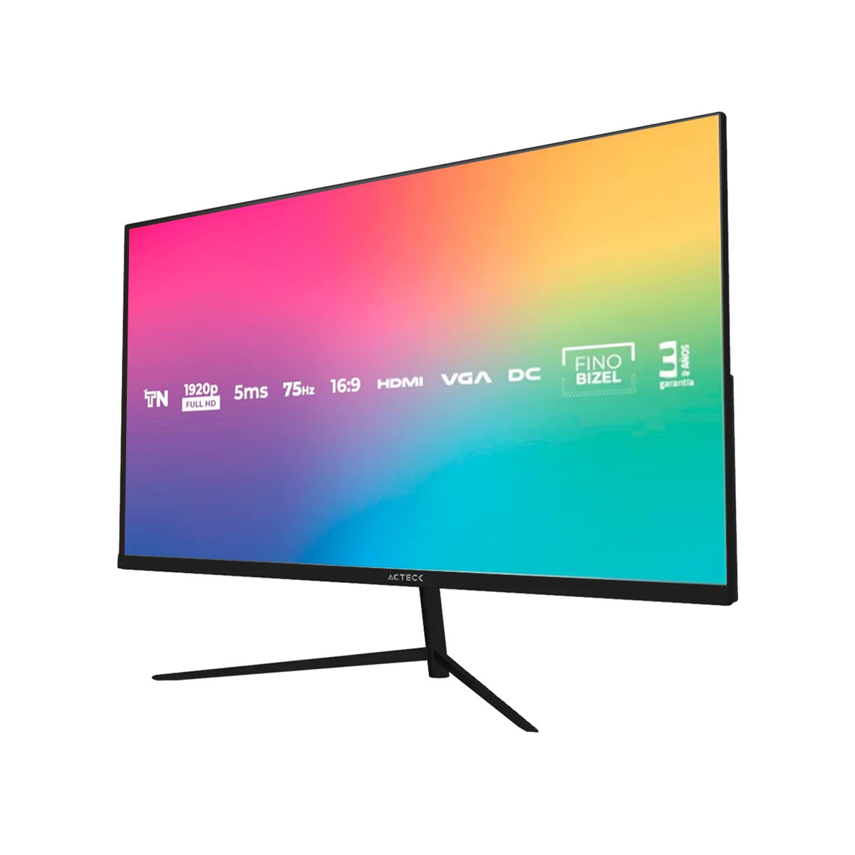 Monitor Acteck Captive Vivid Sp270 Elite Series 27" Full Hd 75Hz 5Ms 1X Hdmi 1X Vga Negro Ac-935845