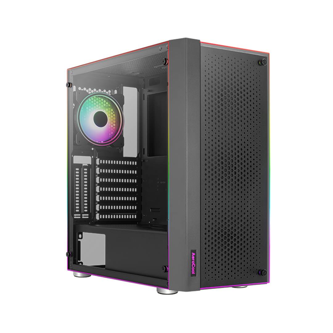 Gabinete Gamer Aerocool Skribble G Bk V1 Argb Midi-Tower Atx Negro 4711099472888