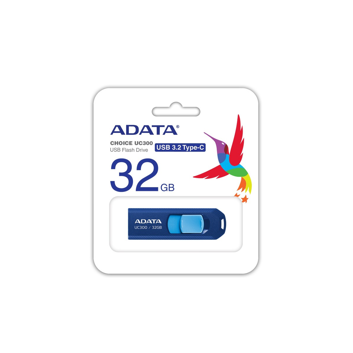 Memoria Usb-C Adata Acho-Uc300-32G-Rnb/Bu 32Gb Lectura 100Mb/S Azul
