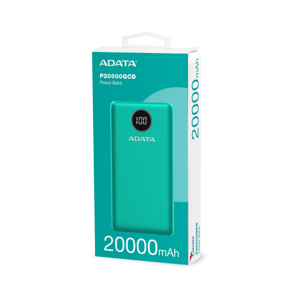 Power Bank Adata 20,000 Mah verde caja