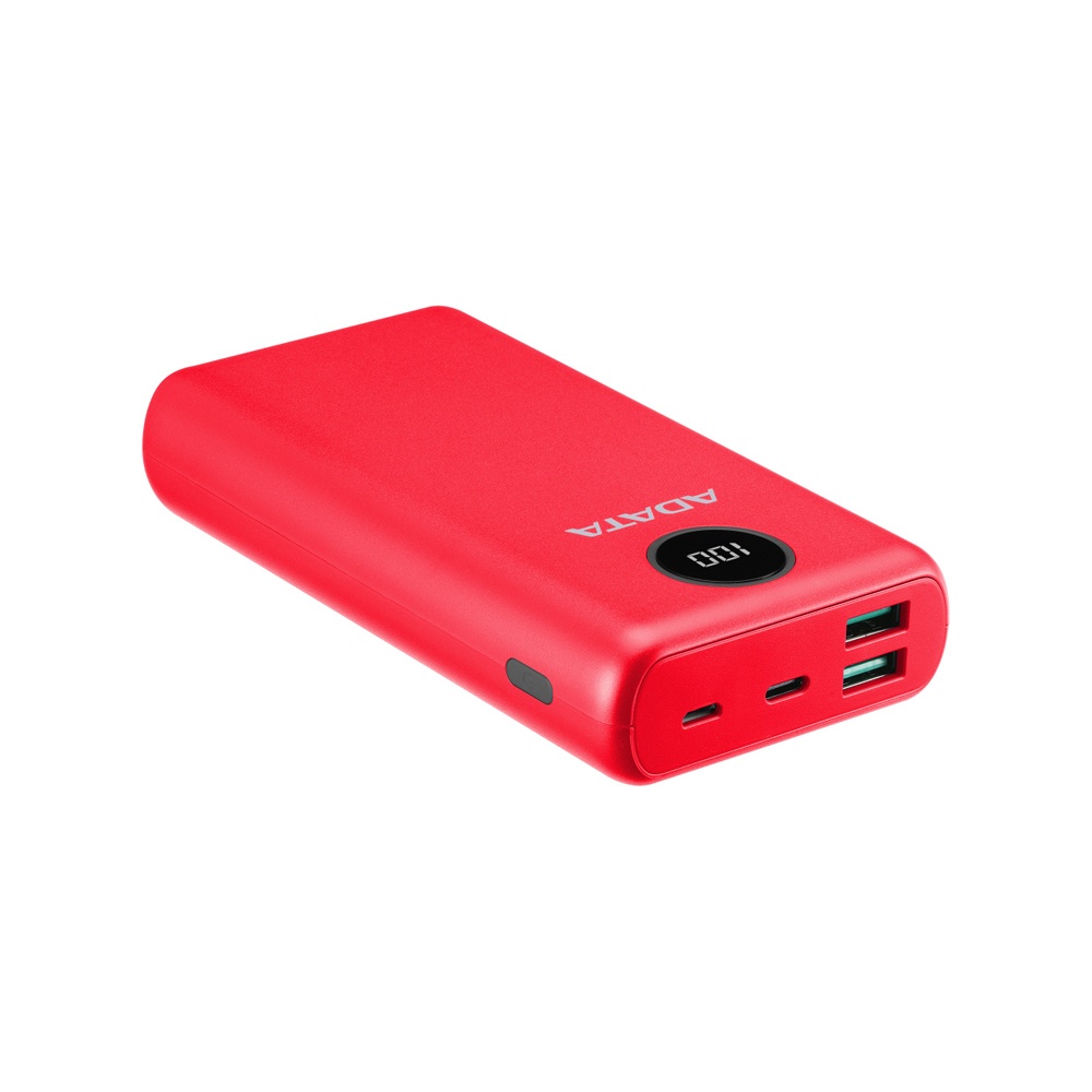 PowerBank Adata P20000Qcd rojo conexiones