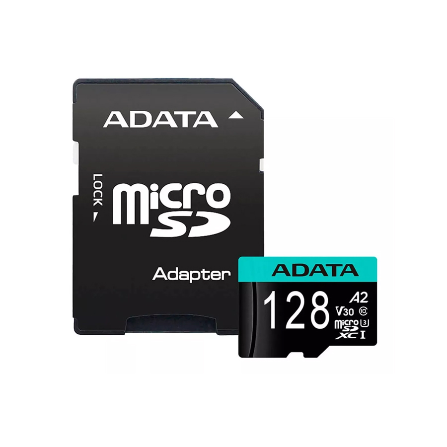 Memoria Microsdhc Adata Premier Pro 128Gb Uhs-I Clase 10 100Mb/S Negro / Aqua Ausdx128Gui3V30Sa2-R