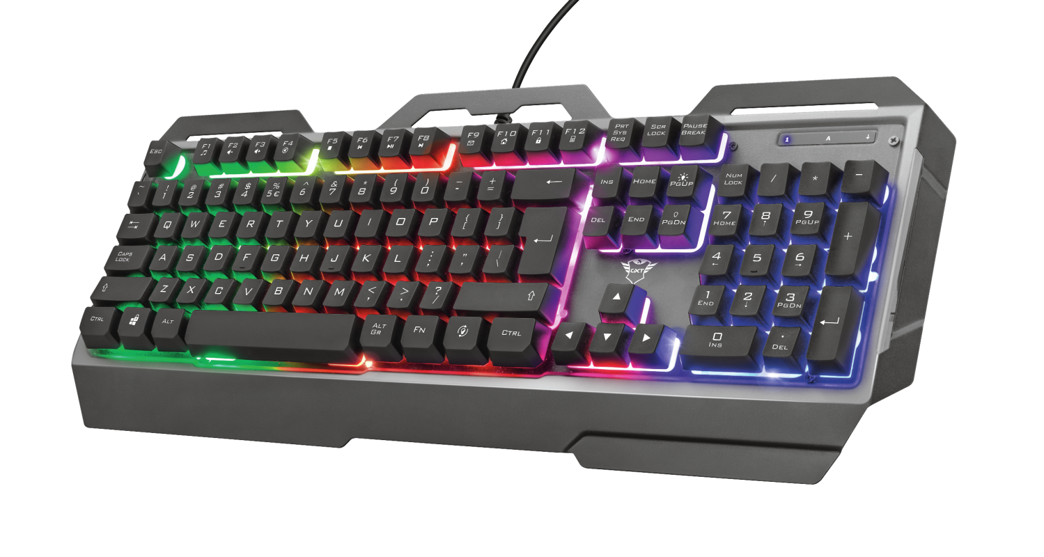 Teclado Gamer Trust Gxt 856 Torac Rgb Alambrico Negro Español