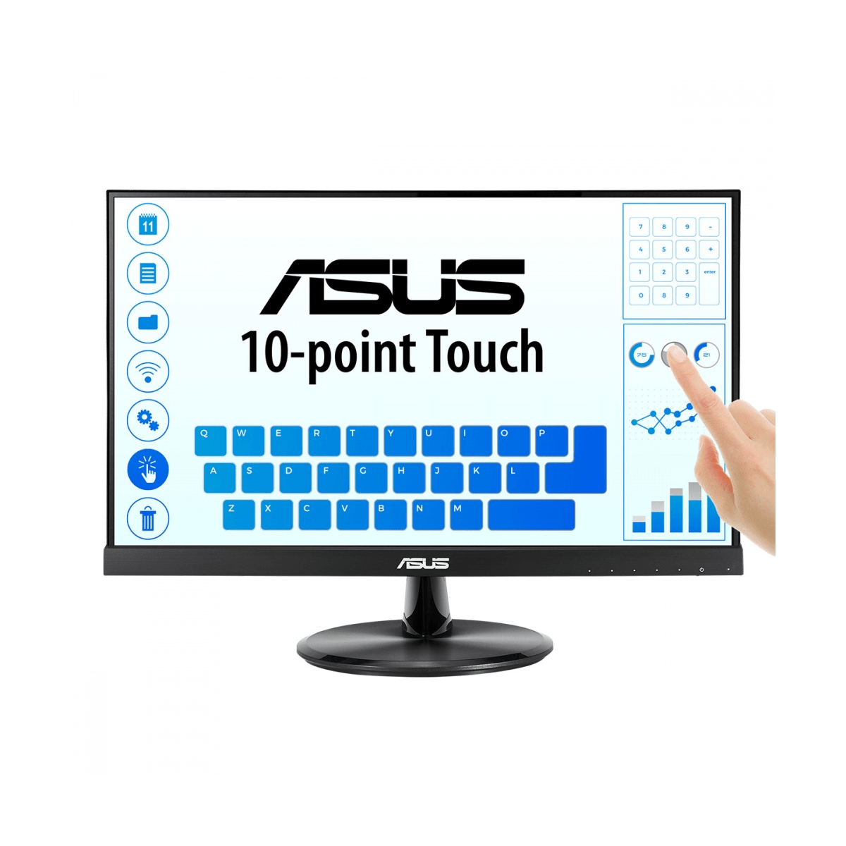 Monitor Asus Vt229H W-Led 21.5" Fhd 75Hz Touch 4Ms Hdmi Vga Bocina Integrada Negro 90Lm0490-B011B0