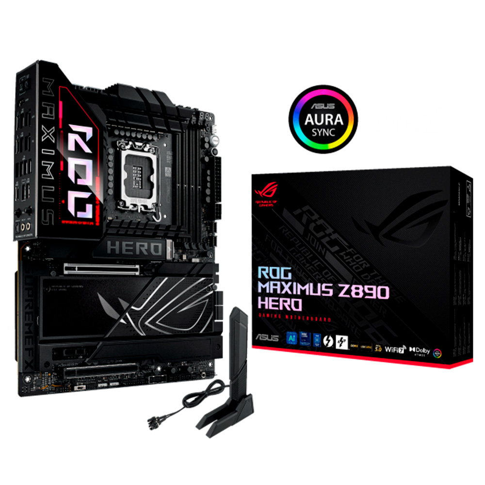 Tarjeta Madre Asus Rog Maximus Z890 Hero Intel Z890 Lga 1851 15A 4X Ddr5 Hdmi Tb Pcie-5.0 Wifi 7 Atx