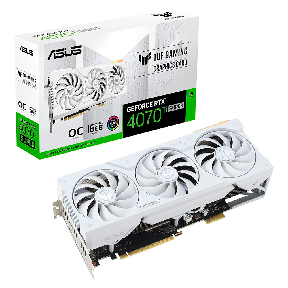 Tarjeta Gráfica Nvidia Geforce Rtx 4070 Asus Tuf Gaming Btf 16Gb Tuf-Rtx4070Tis-16G-Btf-White