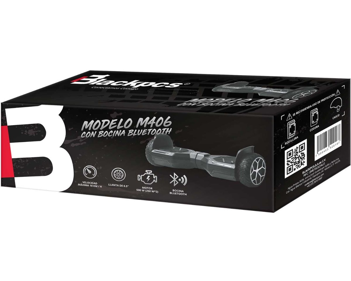 Hoverboard Electrico Blackpcs 6" Bocina Bluetooth Negro (M406-Bl)