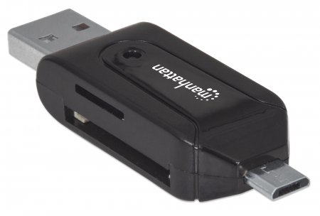 Lector De Memorias Manhattan Externo Micro Usb / Usb 2.0 Negro 406215