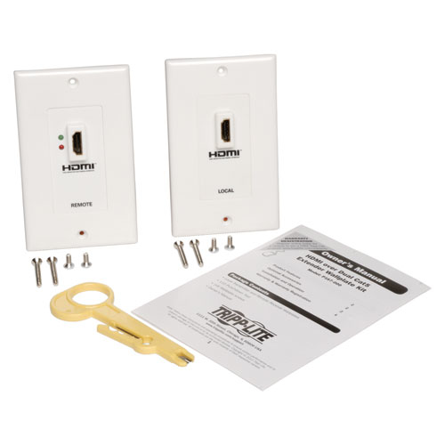 Juego De Placa De Pared Extensora Hdmi Cat5/Cat6 Doble Trans Y Recp