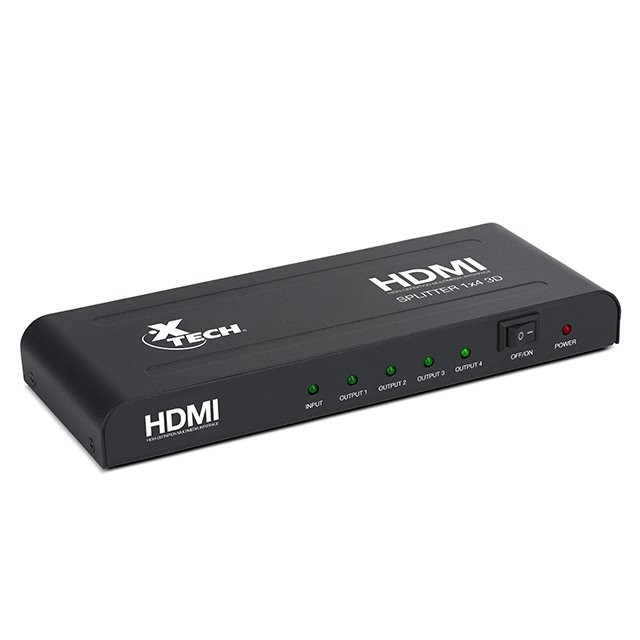 Splitter Hdmi Xtech Xha-410 4 Salidas 1080P Negro