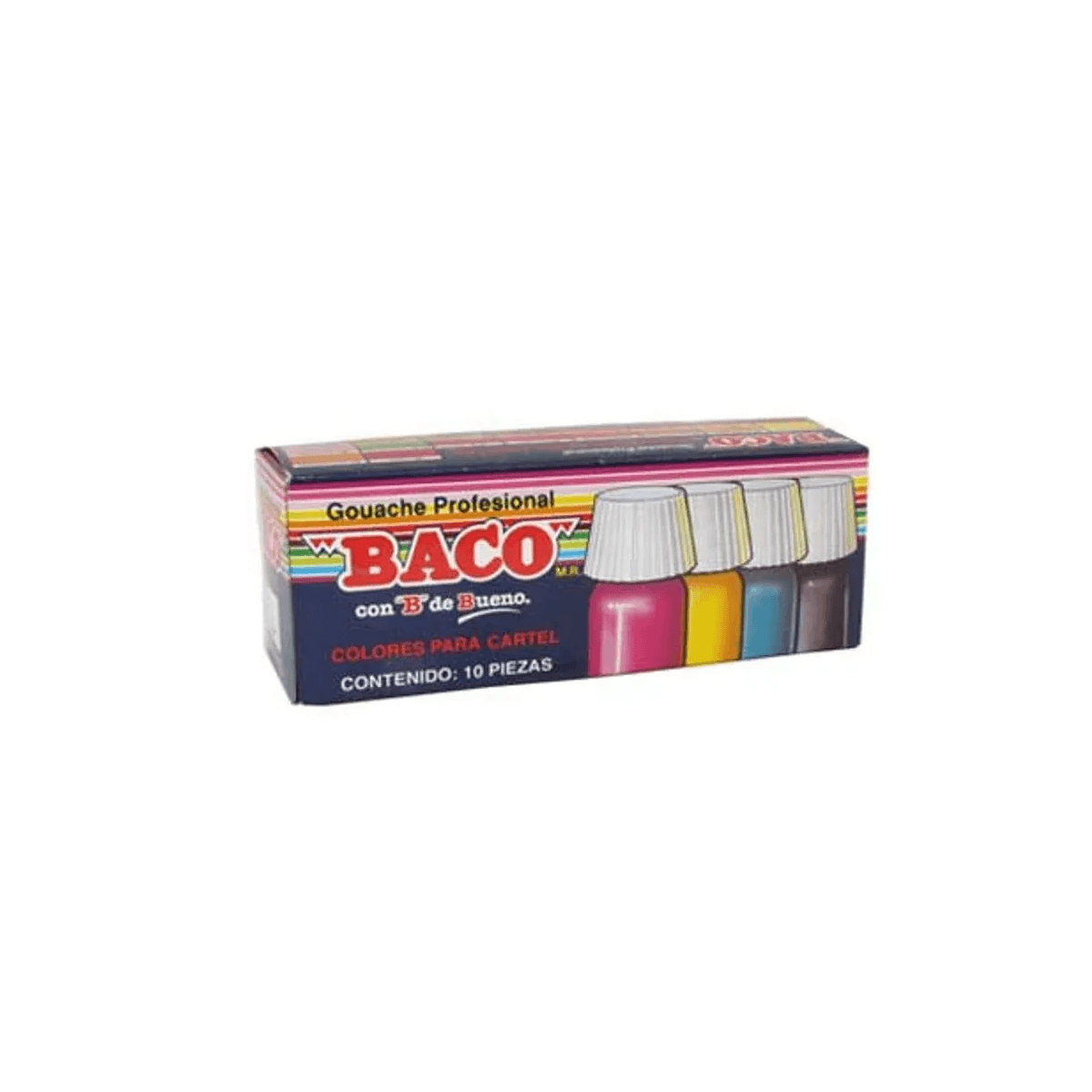 Pintura Baco Pn024 Para Cartel 20Ml Plata #70 Con 10 Piezas