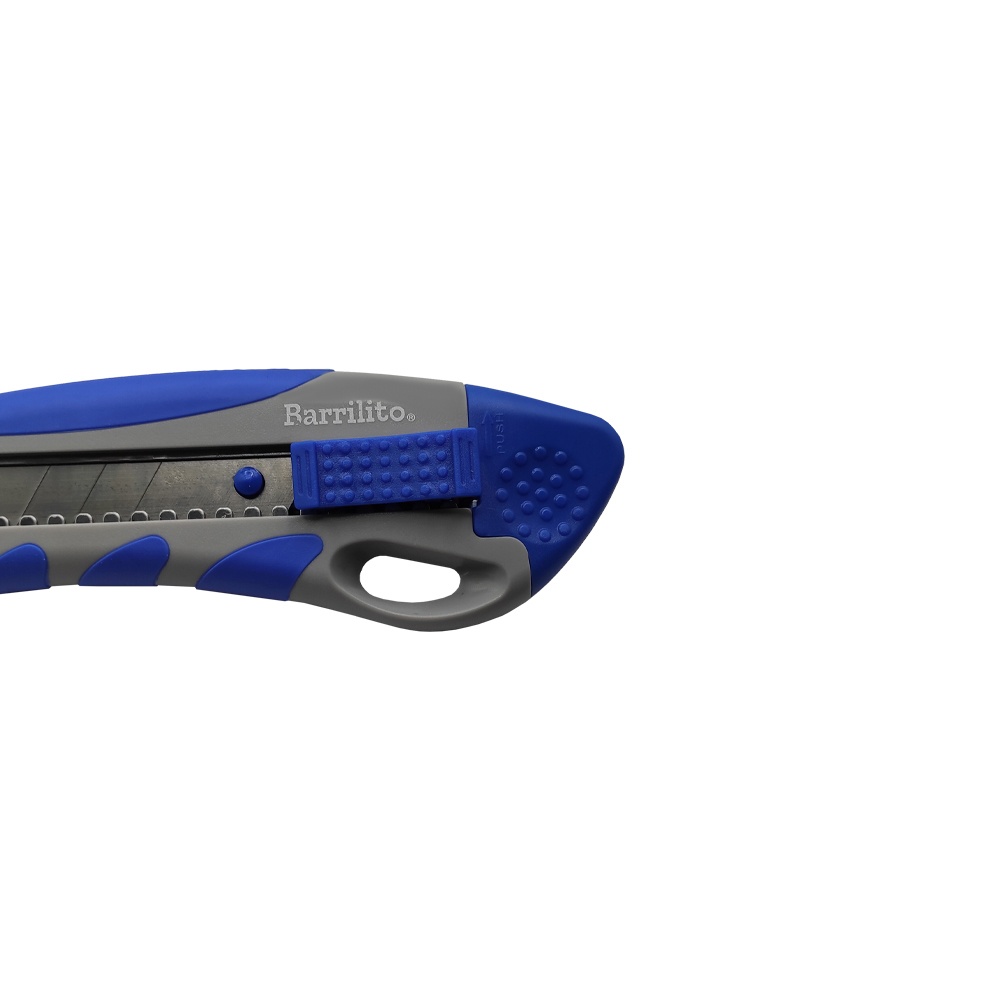 Cutter De Uso Rudo Barrilito T361 18 Milímetro Metálico Grande Con Mango De Plástico