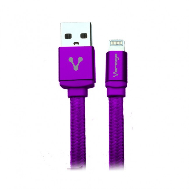 Cable Vorago Cab-119 Morado Usb-Apple Lightning 1 Mt  Bolsa