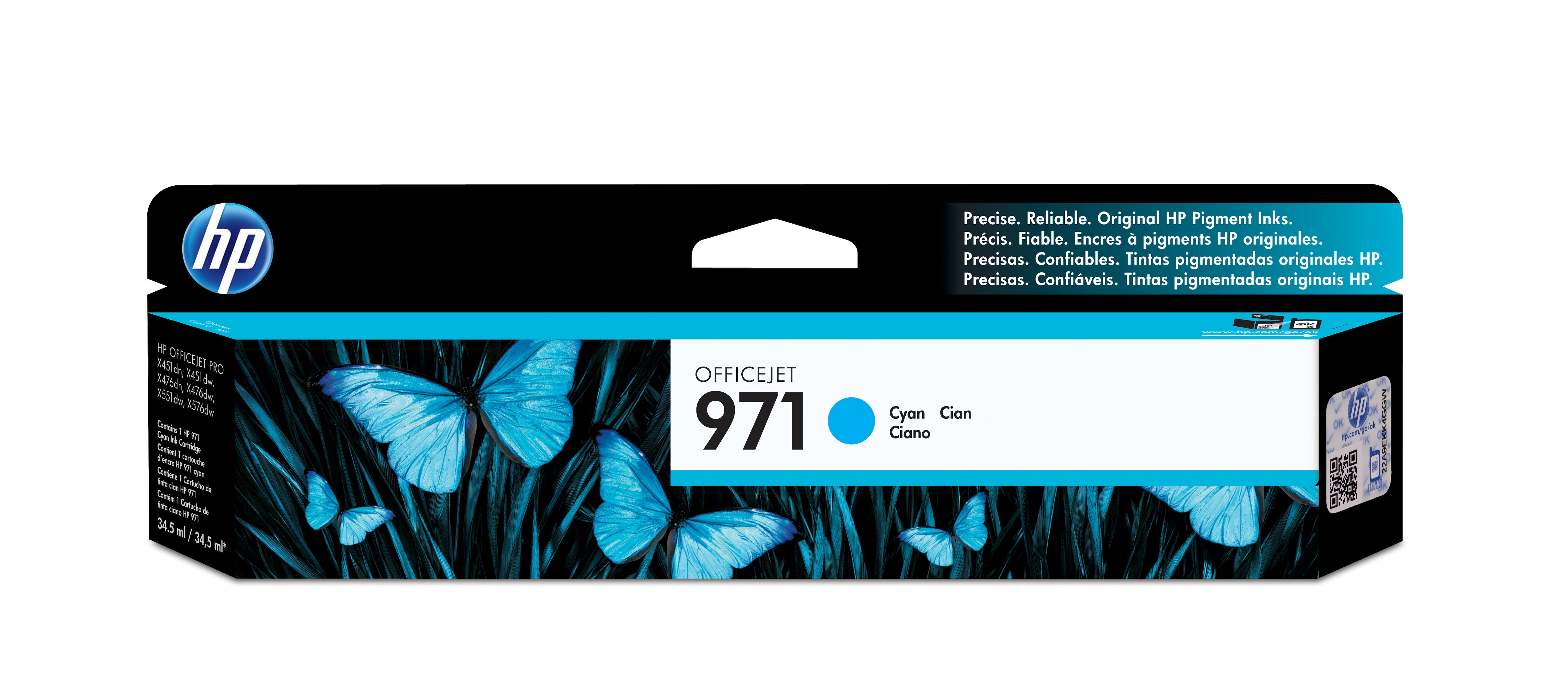 Cartucho Hp 971 Cyan Para Officejet X451Dw/X476Dw Cn622Am