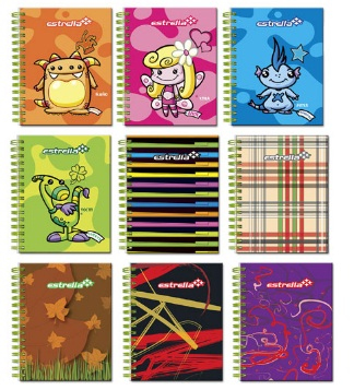 Libreta Estrella 1/8 Espiral Doble Wire-O Pasta Dura 80Hjs