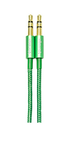 Cable Auxiliar Vorago Cab-115 Verde Metalico 3.5Mm A 3.5 Mm Bolsa
