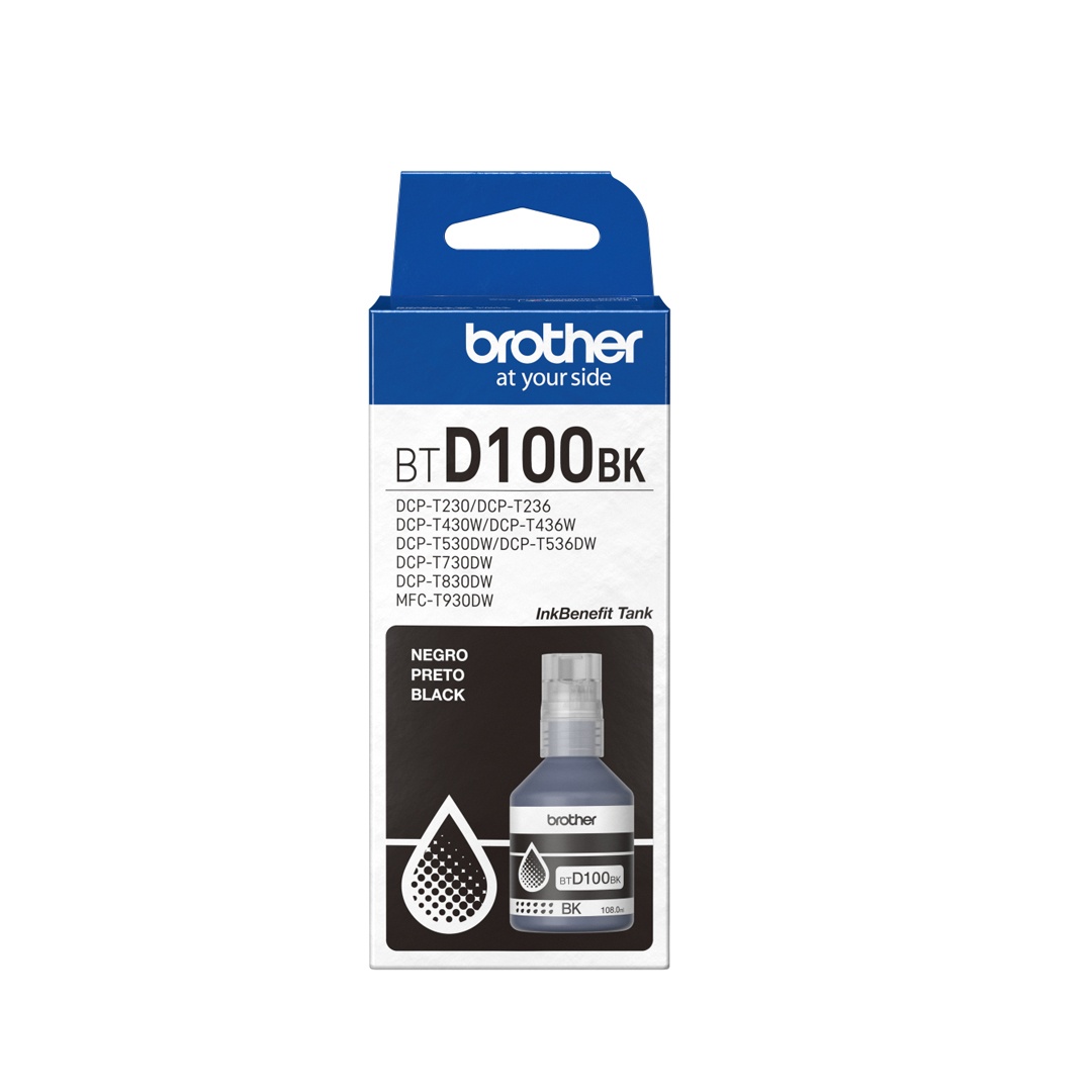 Botella De Tinta Brother Negro Alto Rendimiento Para Mfc-T930Dw Btd100Bk