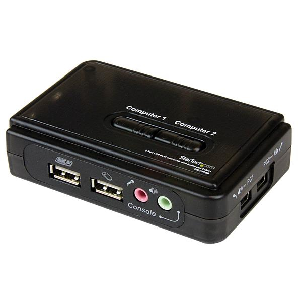 Juego Kit Kvm 2Ptos Usb Audio Video Vga Startech Sv211Kusb