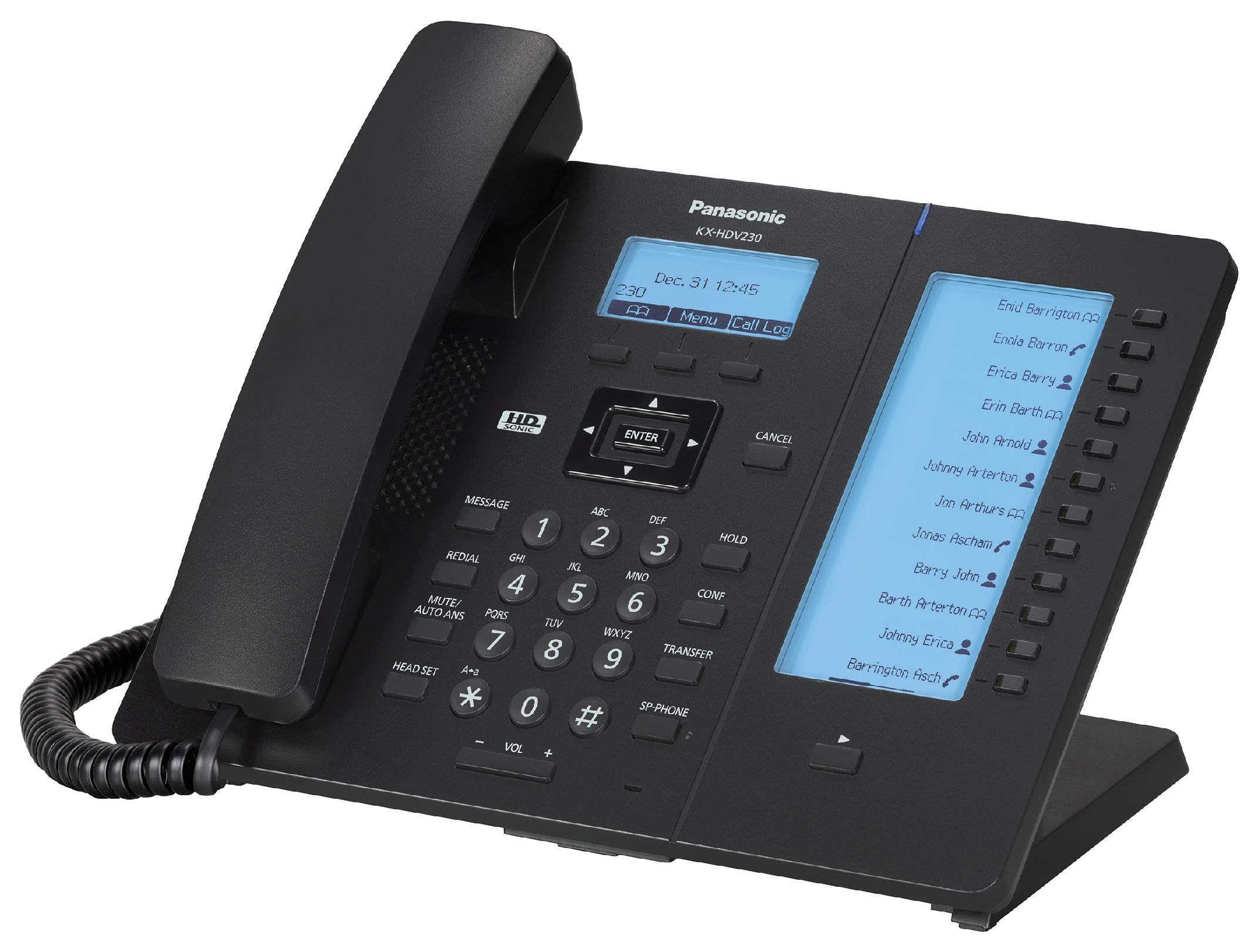 Telefono Ip Panasonic Pantalla 2.3” Kx-Hdv230Xb Altavoz 6 Lineas