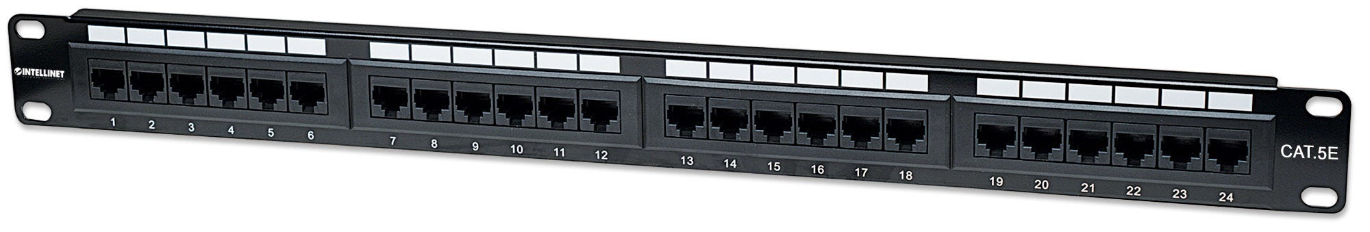 Panel Parcheo Intellinet Cat-5E, 24 Ptos 1 Niv. Rack (513555)