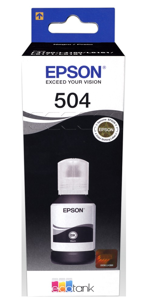 Botella Tinta Epson T504120 P/L4150/L4160 Negro