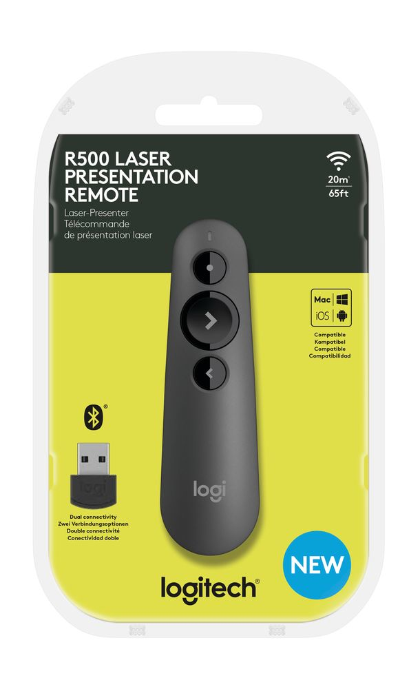 Presentador Remoto Laser Logitech R500 Usb Bluetooth Laser Rojo