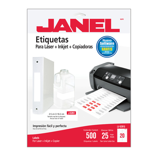 Etiqueta Janel 108 Carta Laser J5261 Paq C/25 Pz Hjs