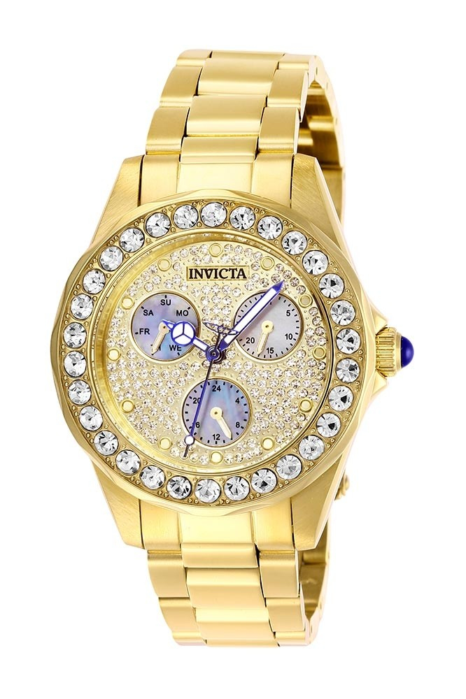 Reloj De Pulso Invicta Angel Lady 38Mm Acero Gold Charcoal+