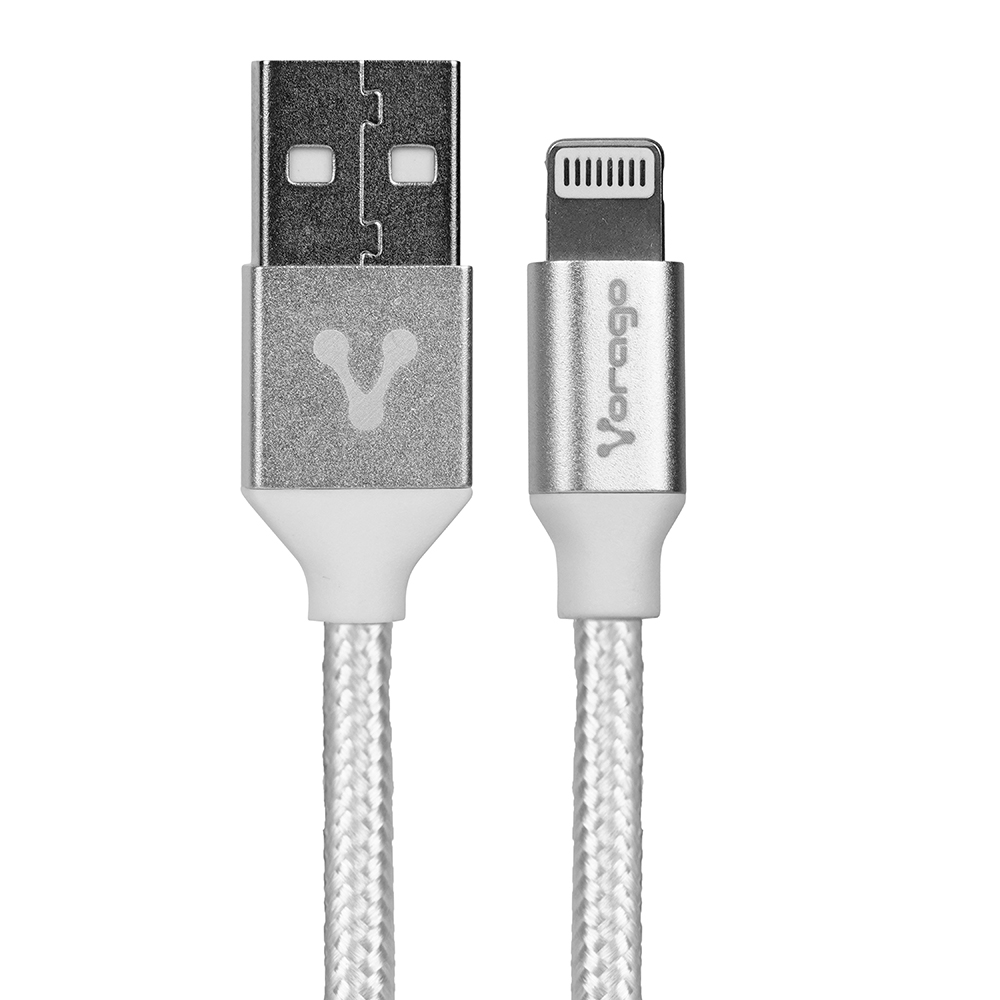 Cable Usb A Lightning Vorago Cab-119 Blanco 1 Metro Bolsa