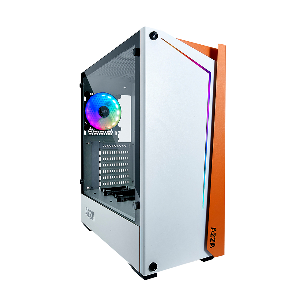 Gabinete Gamer Azza Apollo Csaz-430W-Fd1 Blanco Atx Cristal Sin Fuente